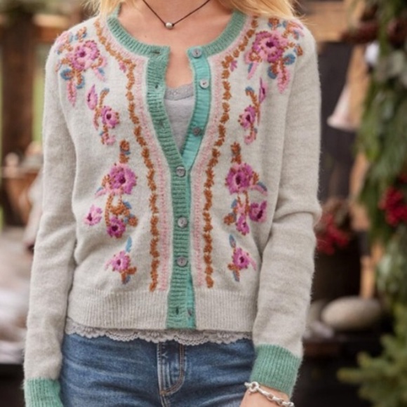 New Sundance Wool Embroidered Avie Cardigan xs - Picture 5 of 5